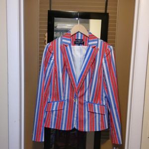 Red, white & blue striped blazer